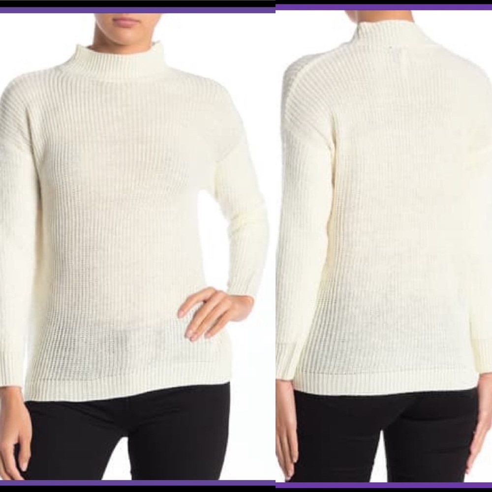 NWT LOVE BY DESIGN CREAM MOCK NECK SWEATER XL - Picture 7 of 13